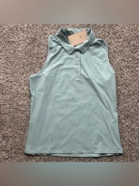 Nike Women’s Dri-Fit Sleeveless Golf Polo Mint Green Medium Slim Fit FQ1572-017